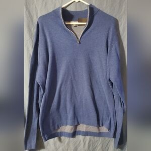 Peter Millar Navy Quarter Zip-Up Sweater